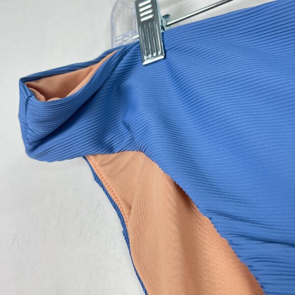 NWT J. Crew Ribbed High-Rise Cheeky Bikini Bottom Blue Size XXL NEW - Picture 2 of 11